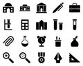 School and Education Icons set. degree square, drafting, geometry tool Royalty Free Stock Photo