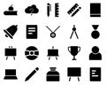 School and Education Icons set. document. Vector Illustration Set Of Simple Training Icons. Elements Presentation, Demonstration, Royalty Free Stock Photo
