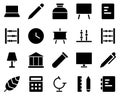 School and Education Icons set. document. Vector Illustration Set Of Simple Training Icons. Elements Presentation, Demonstration, Royalty Free Stock Photo