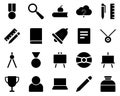 School and Education Icons set. ink, bottle. Vector Illustration Set Of Simple Training Icons. Elements Presentation, Royalty Free Stock Photo
