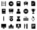School and Education Icons set. jotter, notebook. Vector Illustration Set Of Simple Training Icons. Elements Presentation,