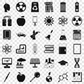 School education icons set, simple style Royalty Free Stock Photo