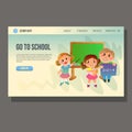 School education landing page student cute cartoon