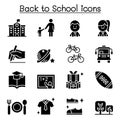 School, education, learning, back to school icon set Royalty Free Stock Photo