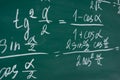 School, education, lesson. Mathematics formulas written on the chalboard. Royalty Free Stock Photo