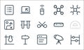 School education line icons. linear set. quality vector line set such as abacus, text editor, flask, telescope, strategy, ruler,