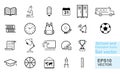 School and education line icons set vector free hand style Royalty Free Stock Photo