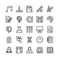 School and Education Line Vector Icons 2 Royalty Free Stock Photo