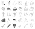 School and education mono,outline icons in set collection for design.College, equipment and accessories vector symbol Royalty Free Stock Photo