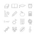School education outline icon set Royalty Free Stock Photo