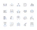 School and education outline icons collection. School, Education, Learn, Teach, Studying, Teachers, Student vector and