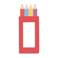 School education pencils color in box isolated icon design white background