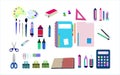 School education stationery colorful icon pack