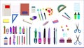 School education stationery colorful icon pack