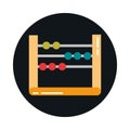 School education supply abacus arithmetic block and flat style icon