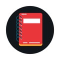 School education supply notebook learn block and flat style icon