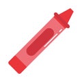 School education supply red crayon color flat style icon