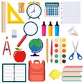 School and education workplace items. Royalty Free Stock Photo