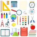 School and education workplace items. Royalty Free Stock Photo