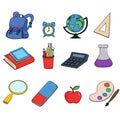 School and education workplace items. Vector and illustration of Royalty Free Stock Photo