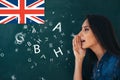 School, English lesson ourse of studying a foreign language. Royalty Free Stock Photo