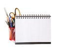 School equipment with pencils, notebook. Royalty Free Stock Photo
