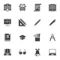 School equipment vector icons set Royalty Free Stock Photo