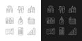 School essential equipment linear icons set for dark and light mode Royalty Free Stock Photo