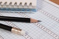School exam answer sheet and pencil. Royalty Free Stock Photo
