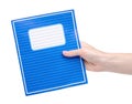 School exercise book notebook in hand education Royalty Free Stock Photo