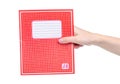School exercise book notebook in hand education Royalty Free Stock Photo