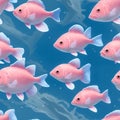 school of exotic fish, seamless pattern Royalty Free Stock Photo