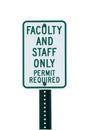 School faculty parking sign