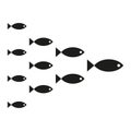 school of fish icon. Team concept. Vector illustration. stock image. Royalty Free Stock Photo