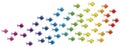 School Of Fish Rainbow Colored Swimming Comic Group Royalty Free Stock Photo
