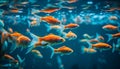 School of fish swimming in vibrant coral reef generated by AI Royalty Free Stock Photo