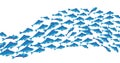 School of fish vector illustration for header Royalty Free Stock Photo