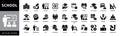 School Flat Style icon set. Solid icon set. Vector illustration Royalty Free Stock Photo