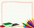 School frame with colored pencils Royalty Free Stock Photo