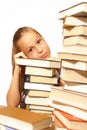 School girl with books Royalty Free Stock Photo