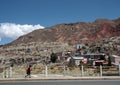 School girl on a bridge over the river in La Paz, Bolivia