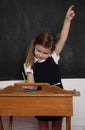 School girl at desk Royalty Free Stock Photo