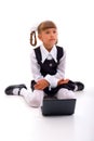 School Girl with laptop Royalty Free Stock Photo