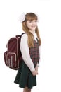 School girl with schoolbag. Education. Royalty Free Stock Photo