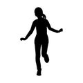 School girl teen silhouette runs forward vector isolated figure