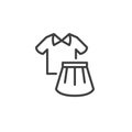 School girl uniform line icon