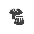 School girl uniform vector icon
