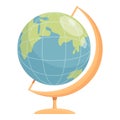 School globe icon cartoon vector. World map Royalty Free Stock Photo