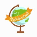 School globe vector illustration, back to school concept for banner or card Royalty Free Stock Photo