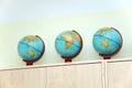 School globes, standing on the Cabinet